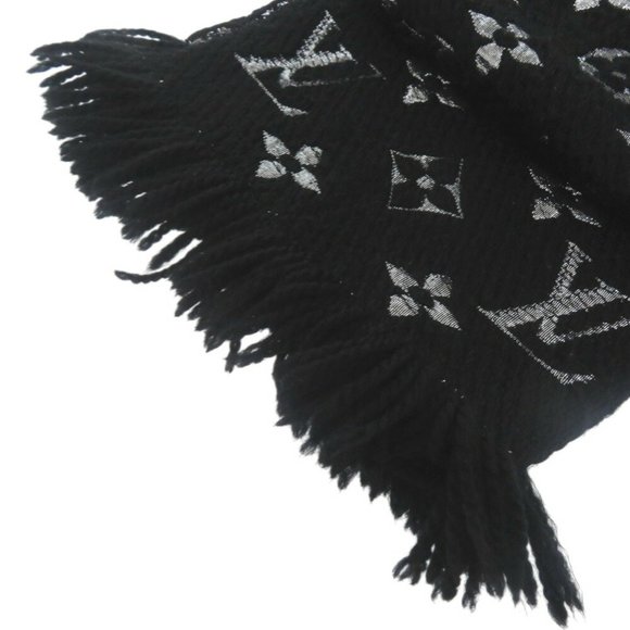 Louis Vuitton Echarpe Mania Scarf M75833 Wool and Silk Black LV 0909LOUIS - Picture 8 of 9